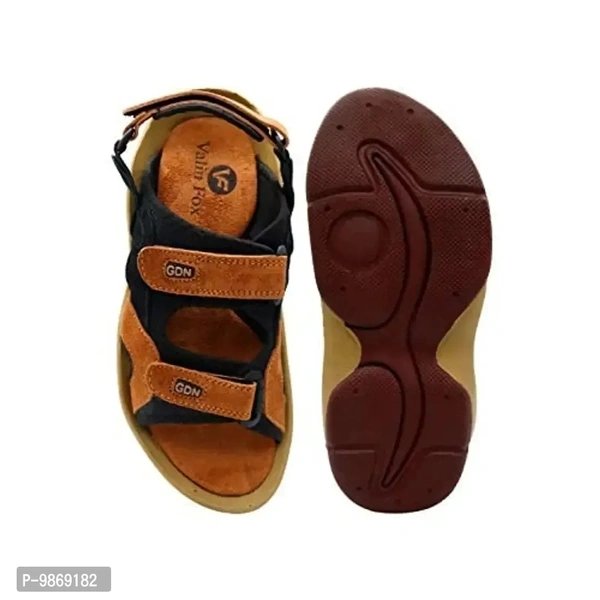 Valin Fox Men's Outdoor Leather Sandals for Boys Tan - 8UK