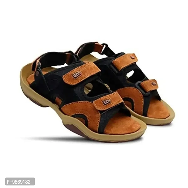 Valin Fox Men's Outdoor Leather Sandals for Boys Tan - 10UK