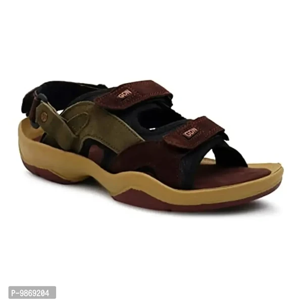 Valin Fox Men's Outdoor Leather Sandals for Boys Brown - 7UK