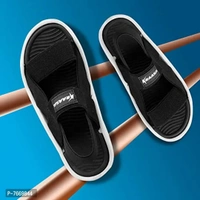 Kraasa Men's Sports Sandals with Beads Sole & Memory Foam – Casual Running & Walking Sandals - 7UK, Black