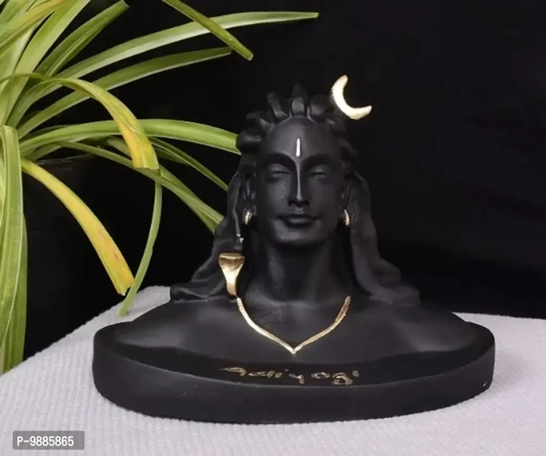 Black Adiyogi Shiva Idol for Home Decor, Gift Puja, Car Dashboard.