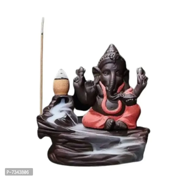 Backflow Smoke Incense Burner Holder Ganesha Fountain handicraft home decorative showpiece with 10 free incense sticks