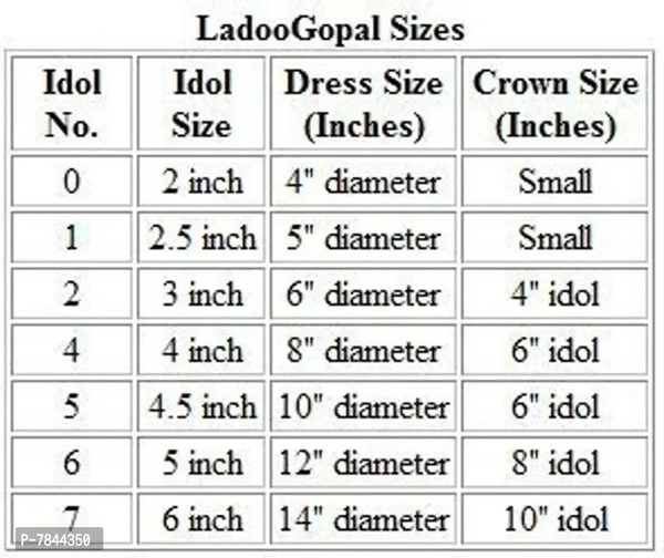 Shri Krishna Laddu Gopal/Bal Gopal -Festival Shri Krishna/Kanha Janmashtmi Idol -Size No. 3
