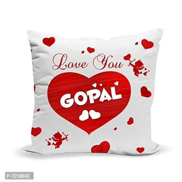 My Gifts Zone Love u Gopal Cushion (12x12 in) with Filler, Best Gifts for Birthday/Anniversary-MGZ-304