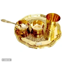Brass Laddu Gopal Bhog Thali Set, Janmashtami Special, 5 Piece Set