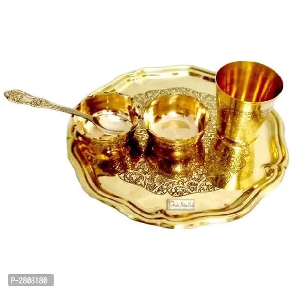 Brass Laddu Gopal Bhog Thali Set, Janmashtami Special, 5 Piece Set