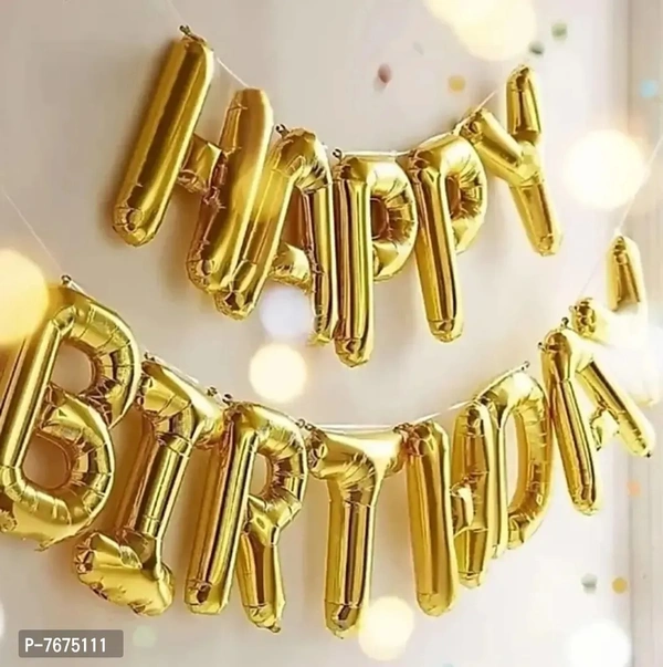 Happy Birthday Kanha – 18 Pcs Letter Foil Balloons | Krishna Janmashtami & Temple Decoration 