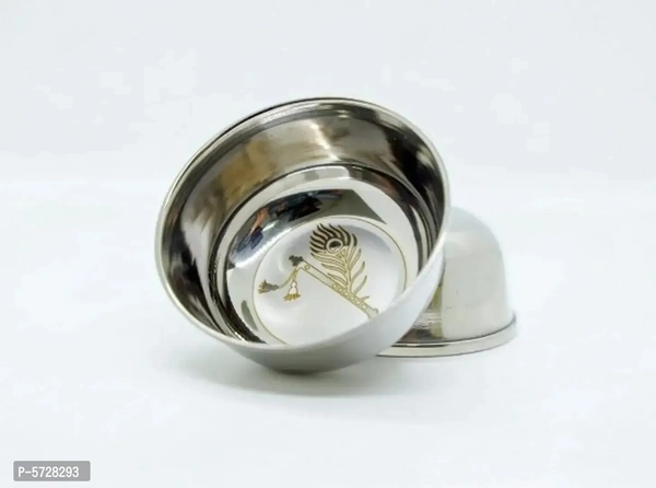 WELCOME 5 Pcs Ladoo Gopal Stainless Steel Baby Dinner Set | Mirror Finish | 1 Plate, 2 Bowls, 1 Glass, 1 Spoon | For Boys & Girls