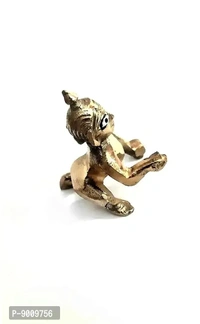 Ashtadhatu Laddu Gopal Brass Murti Gold Plated Bal Krishna Statue Baby Kanha Pital Murti