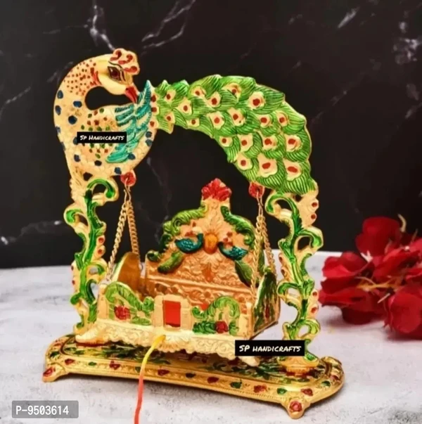 Ashtadhatu Laddu Gopal Brass Murti Gold Plated Bal Krishna Statue Baby Kanha Pital Murti