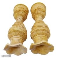 Wooden Handmade Elephant Carving Shikar Flower Vase- Pack Of 2
