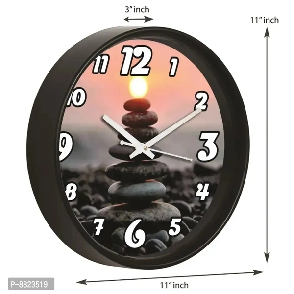 Decorative Wall Clock Home Living Analog 10 cm X 10 cm Wall Clock (Black, With Glass, Standard)