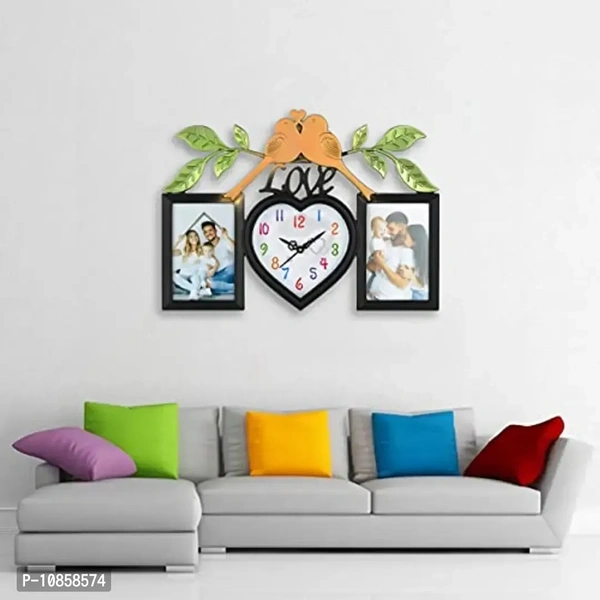Harbour Analog Wall Clock with Photo Frames – Decorative Home Clock