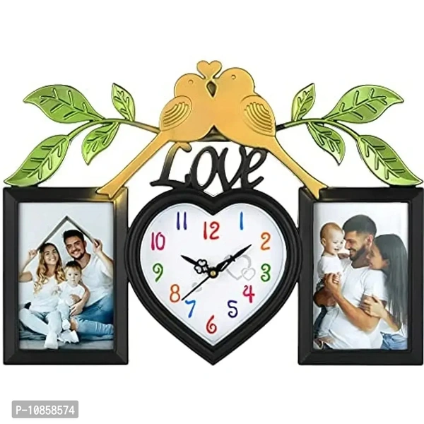 Harbour Analog Wall Clock with Photo Frames – Decorative Home Clock