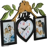 Harbour Analog Wall Clock with Photo Frames – Decorative Home Clock