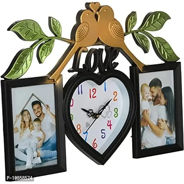 Harbour Analog Wall Clock with Photo Frames – Decorative Home Clock
