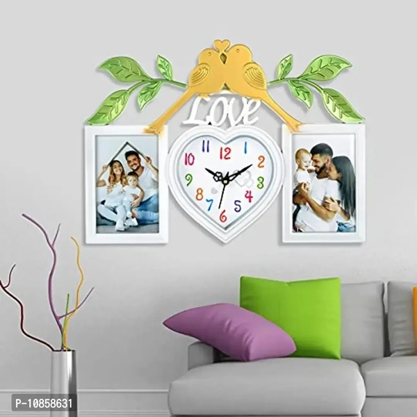 Harbour Analog Wall Clock with Photo Frames – Decorative Home Clock
