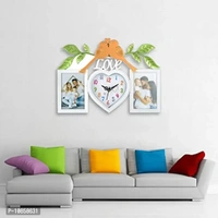 Harbour Analog Wall Clock with Photo Frames – Decorative Home Clock