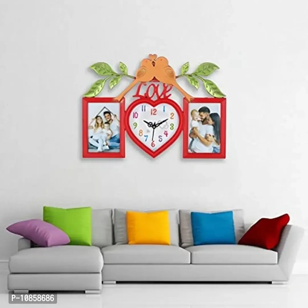 Harbour Analog Wall Clock with Photo Frames – Decorative Home Clock