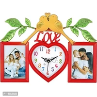 Harbour Analog Wall Clock with Photo Frames – Decorative Home Clock