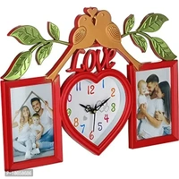 Harbour Analog Wall Clock with Photo Frames – Decorative Home Clock