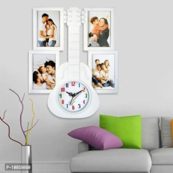 Harbour Analog Wall Clock with Photo Frames – Decorative Home Clock