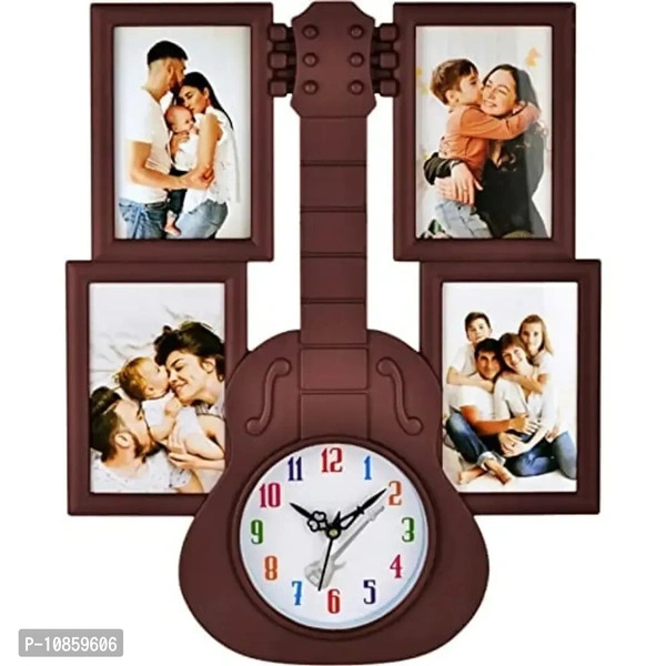 Harbour Analog Wall Clock with Photo Frames – Decorative Home Clock