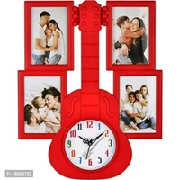 Harbour Analog Wall Clock with Photo Frames – Decorative Clock for Home & Living Room (29 x 40 cm)