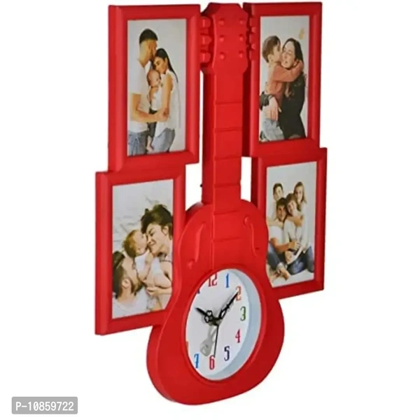 Harbour Analog Wall Clock with Photo Frames – Decorative Clock for Home & Living Room (29 x 40 cm)