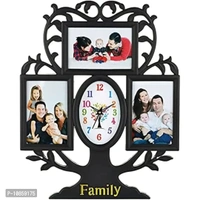 Harbour Analog Wall Clock with Photo Frames – Decorative Clock for Home & Living Room (29 x 40 cm)