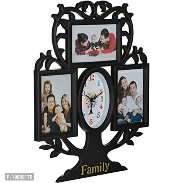 Harbour Analog Wall Clock with Photo Frames – Decorative Clock for Home & Living Room (29 x 40 cm)