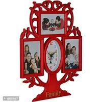 Harbour Analog Wall Clock with Photo Frames – Decorative Clock for Home & Living Room (29 x 40 cm)
