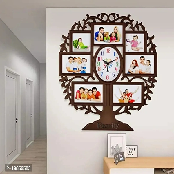Harbour Analog Wall Clock with Photo Frames – Decorative Clock for Home & Living Room (29 x 40 cm)