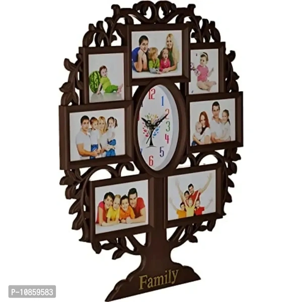 Harbour Analog Wall Clock with Photo Frames – Decorative Clock for Home & Living Room (29 x 40 cm)