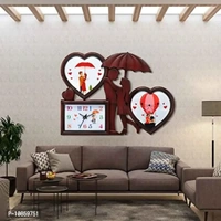 Harbour Analog Wall Clock with Photo Frames – Decorative Clock for Home & Living Room (29 x 40 cm)