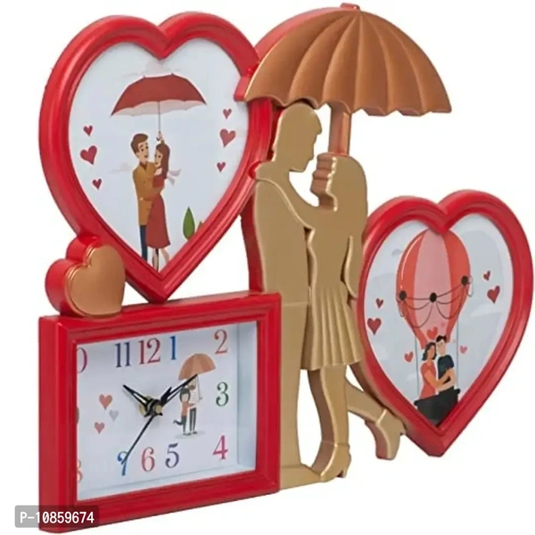 Harbour Analog Wall Clock with Photo Frames – Decorative Clock for Home & Living Room (29 x 40 cm)