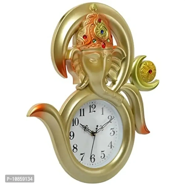 Harbour Analog Wall Clock with Radha Krishna Frame – Beige Decorative Clock for Home