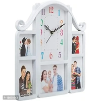 Harbour Analog Wall Clock with Photo Frames – Decorative Clock for Home & Living
