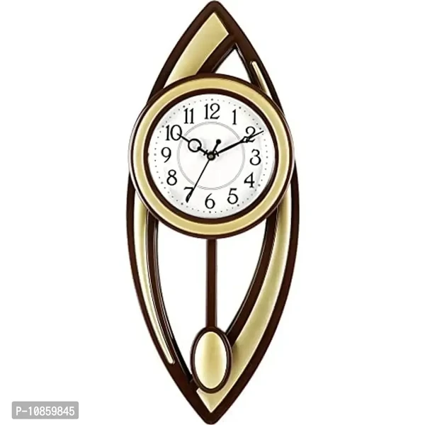 Harbour Analog Latest Stylish New Models Wall Clock with Pendulum for Home Living Room Hall Bedroom (Size Height 52 CM X Width 21 CM)- Home Decor Big Size Wall Clock WLL2