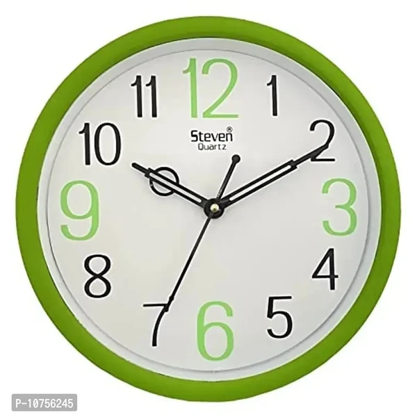 Wall Clock by STEVEN Quartz LLP ., Analog 9INCH Model NO. 901 Size 9 INCH. (Green)