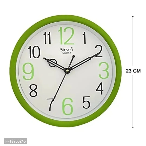 Wall Clock by STEVEN Quartz LLP ., Analog 9INCH Model NO. 901 Size 9 INCH. (Green)