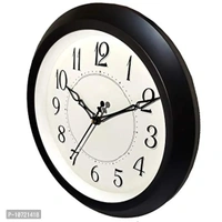 Masstone Shraddha Series 2047 Black Round Plastic Body Analog Wall Clock with Glass (27.5 x 27.5 cm), Qty: 1