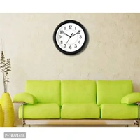 Masstone Shraddha Series 2047 Black Round Plastic Body Analog Wall Clock with Glass (27.5 x 27.5 cm), Qty: 1