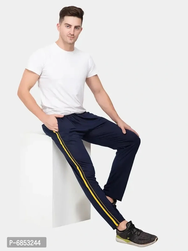 Stylish Trendy Polyester Blend Solid Trackpants For Men Pack Of 2 - XL