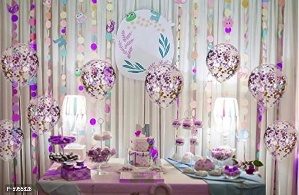 Purple Confetti Rubber Balloons For Decoration _ 30Pcs Golden Decorating Balloon Garland, Helium 