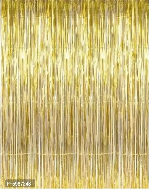 Golden Foil Curtain Pack of 2 for Birthday, Anniversary Marriage and Bachelorette Decoration(Made in India)