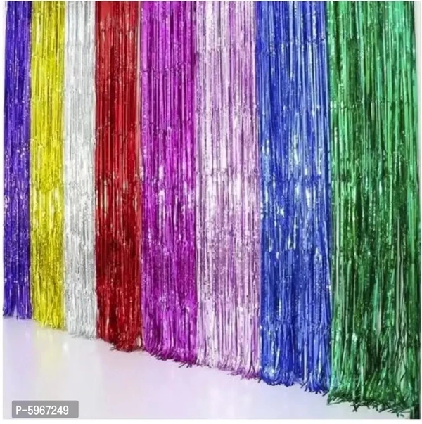 Multicolor Foil Curtain Pack of 2 for Birthday, Anniversary Marriage and Bachelorette Decoration(Made in India)