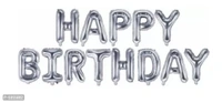 Happy Birthday Silver Balloons for Decoration /Happy Birthday Letters foil Balloons for 1st Birthday Party (13 Letters) _ (Made in India)