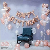Happy Birthday Rose Gold Balloons for Decoration /Happy Birthday Letters foil Balloons for 1st Birthday Party (13 Letters) _ (Made in India)