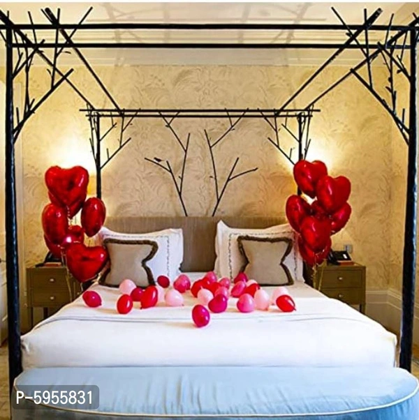 Red Heart Shape Party Decorative Foil Balloon _ Pack of 10 Pcsnbsp;